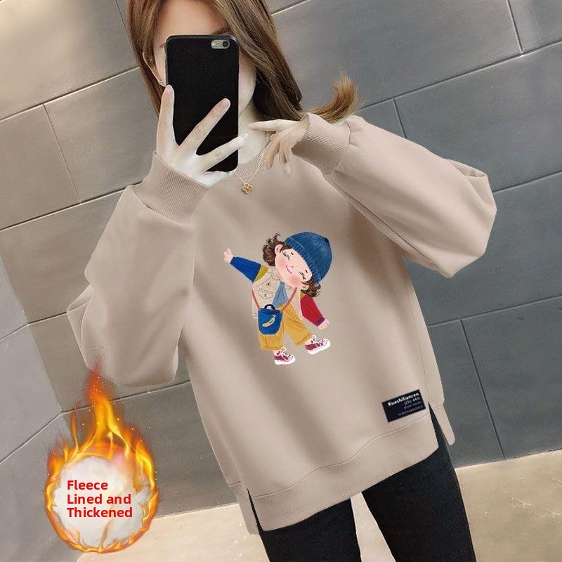 Oversized Crewneck Fleece - Moletom Feminino Oversize de Lã Grossa,