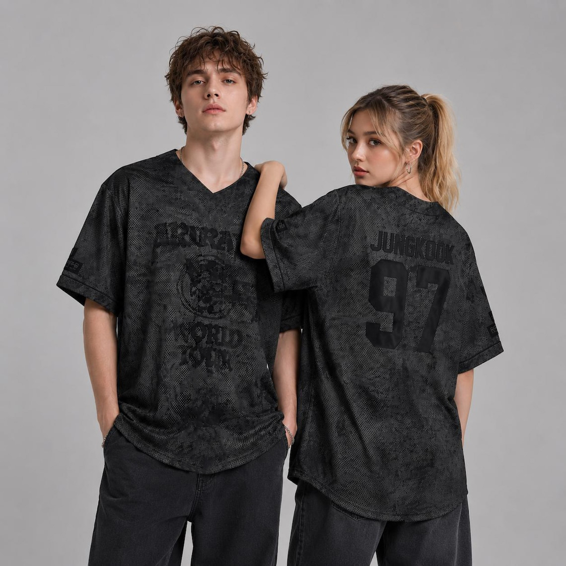 Street Fashion Kpop - Camiseta de Malha com Estampa BTS