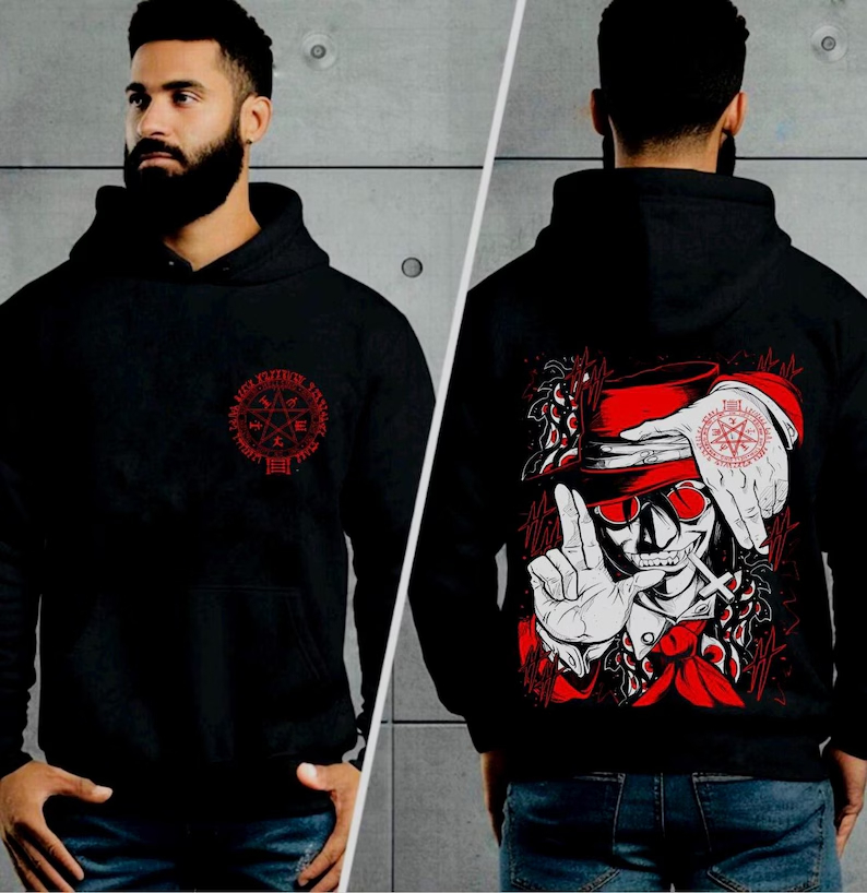 Oversized Crewneck Fleece - Camiseta Oversized Hellsing com Estampa Gráfica