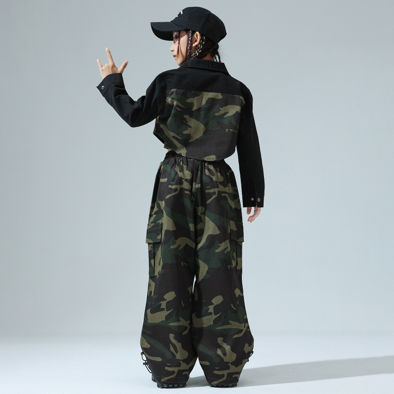 Street Fashion Kpop - Conjunto de Hip Hop Camuflado para