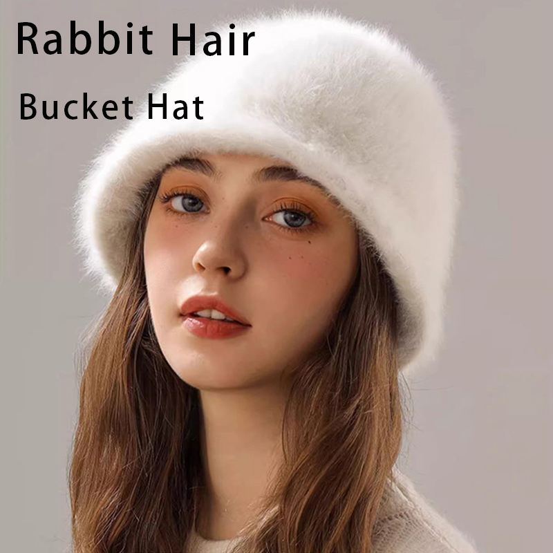 Street Fashion Russia - Inverno coelho cabelo balde chapéu para