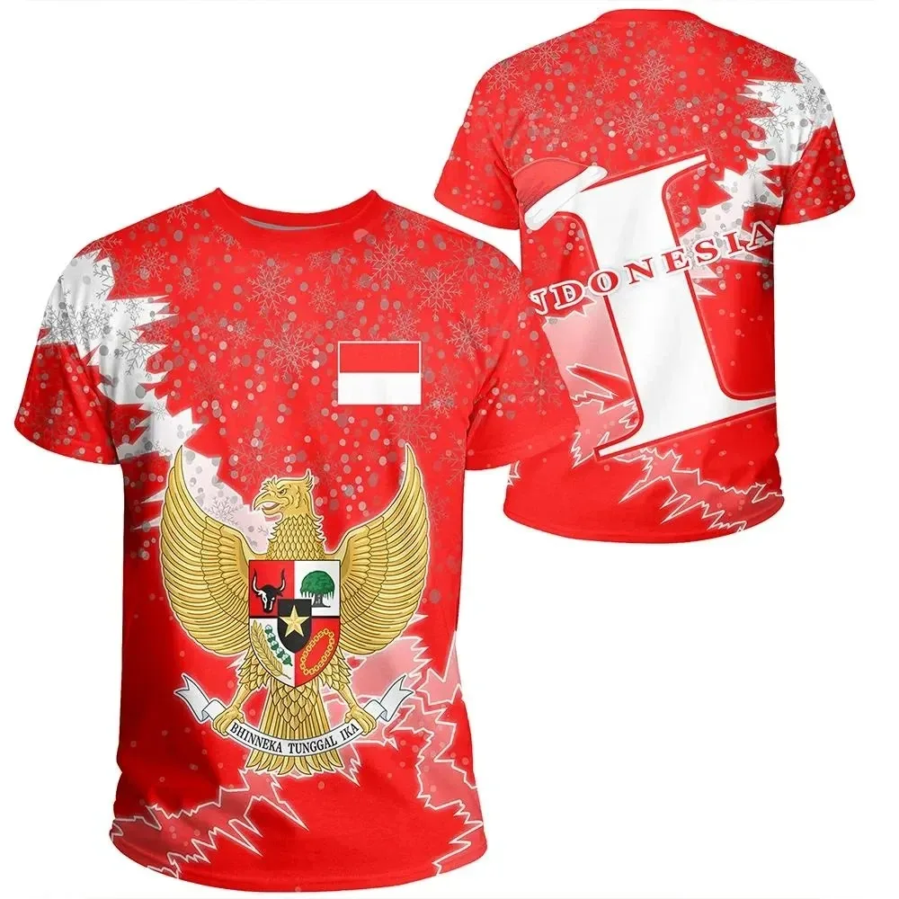 Street Fashion Usa - Camiseta com bandeira indonésia masculina, estampa
