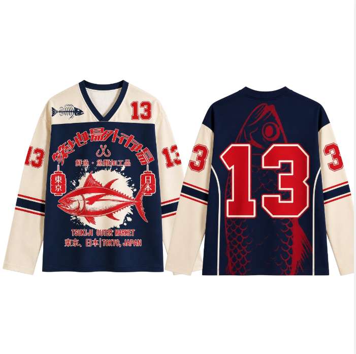 Street Fashion Tshirt - Camiseta de manga comprida impressa em