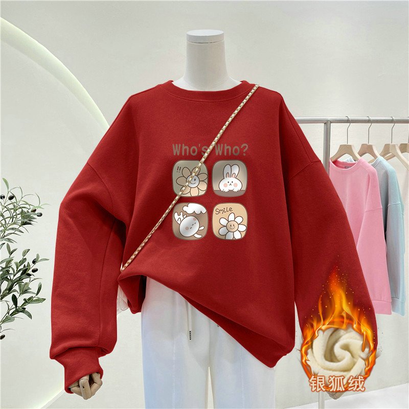 Moletom Feminino Estilo Casual - Oversized Crewneck Fleece avaliação e preço