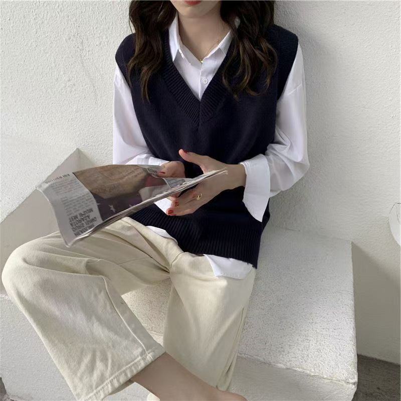 Colete de Tricô Feminino Outon - Korean Street Fashion Female avaliação e preço