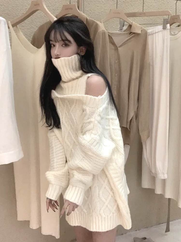 Suéteres de malha de gola alta - Korean Street Fashion Female avaliação e preço