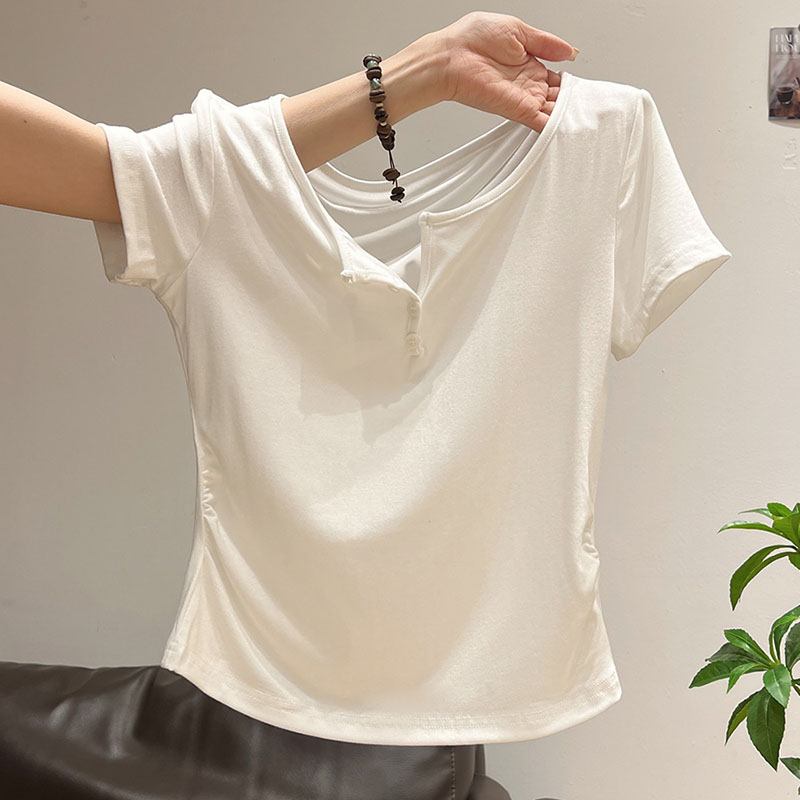 Camisetas Femininas com Gola S - Korean Street Fashion Female avaliação e preço