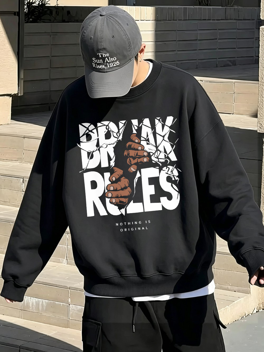 Moletons Masculinos Estampados - Oversized Crewneck Fleece avaliação e preço