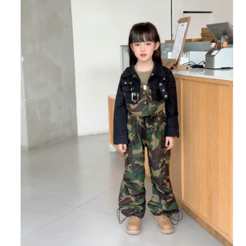 Conjunto de Hip Hop Camuflado  - Street Fashion Kpop avaliação e preço