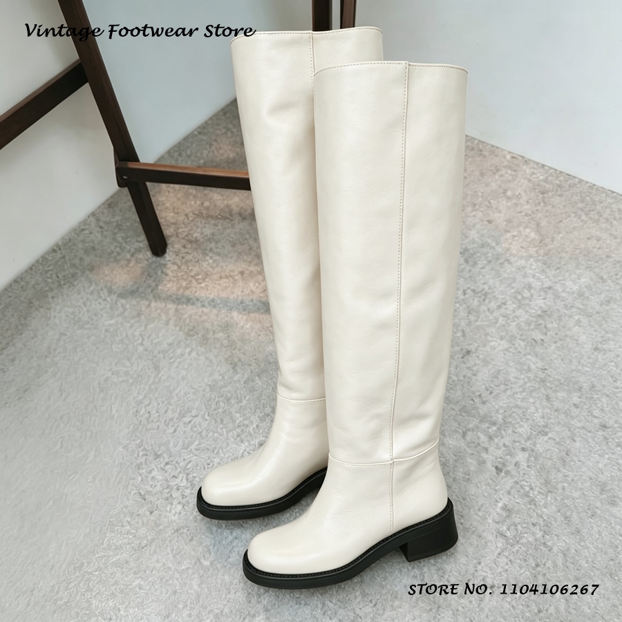 Botas Altas de Couro PU Amarel - Street Fashion Rome avaliação e preço