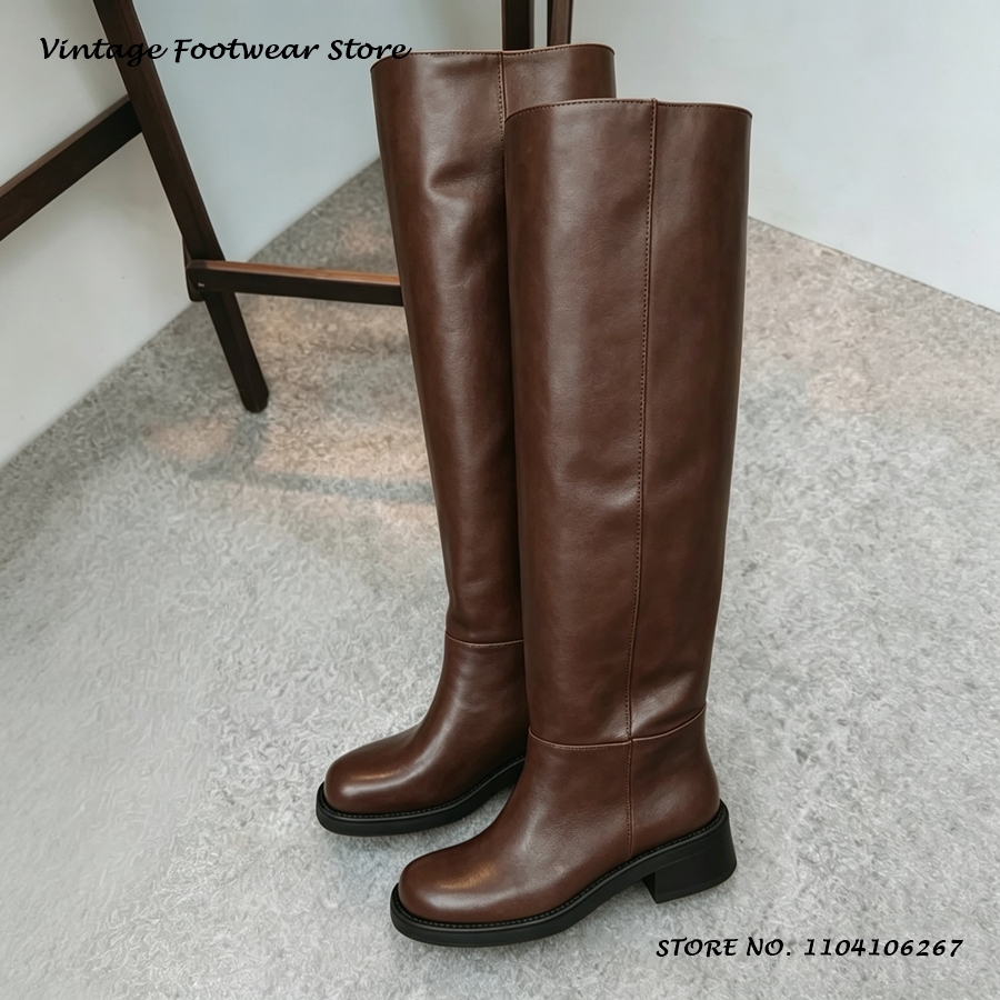 Botas Altas de Couro PU Amarel - Street Fashion Rome avaliação e preço