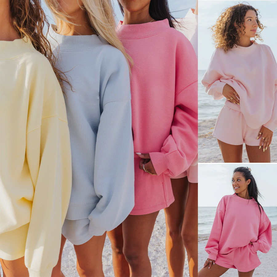 Conjunto de Moletom Feminino e - Oversized Crewneck Fleece avaliação e preço